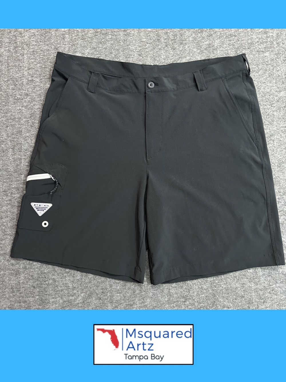 Columbia PFG Omni Shield Fishing Shorts Black Size 40 Performance Stretch